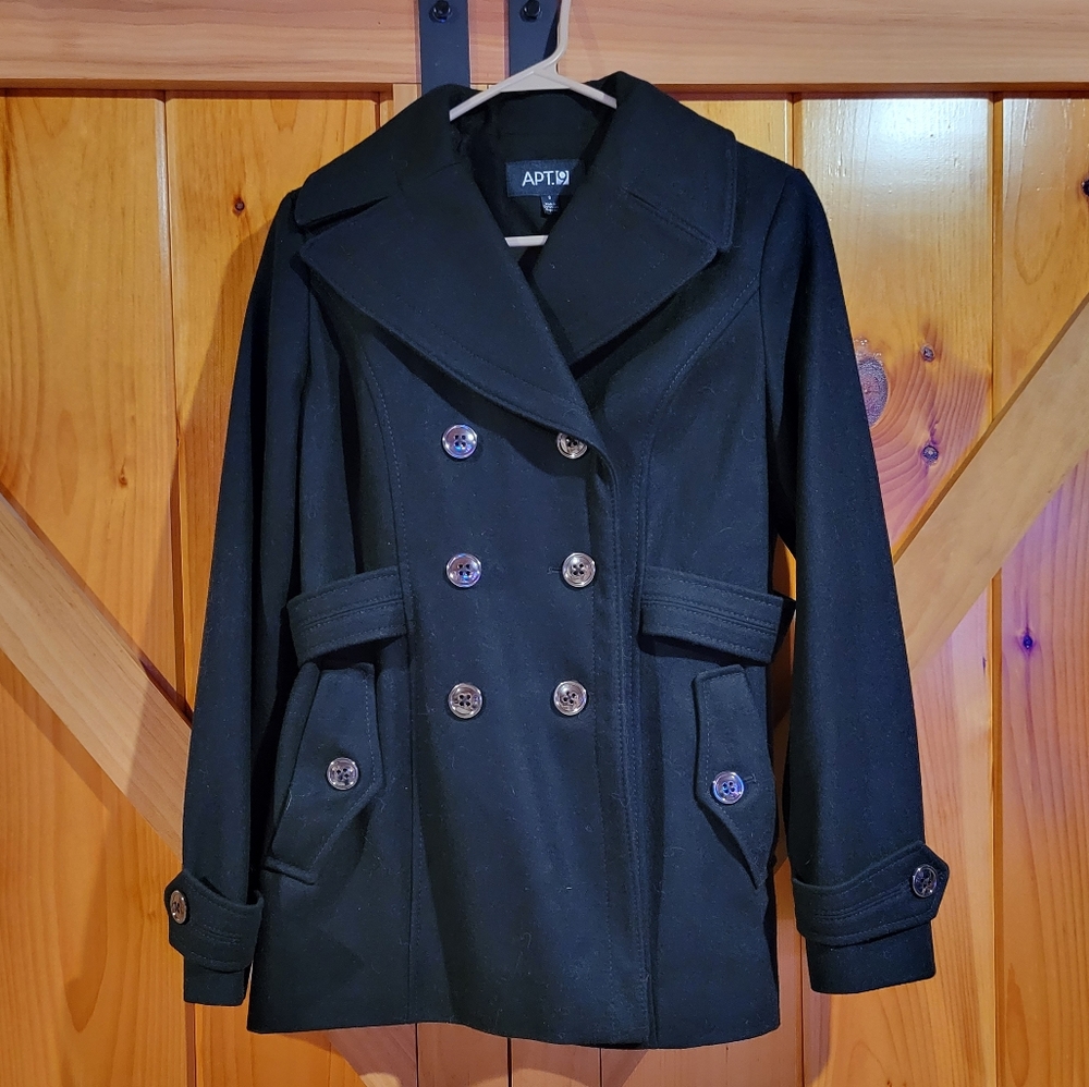APT. 9 Black Womens Pea Coat NWOT